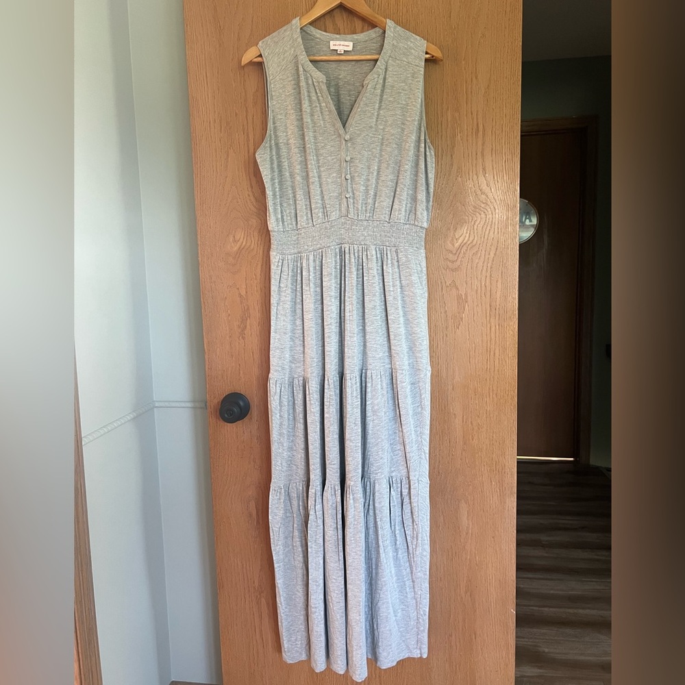 Molly and Isadora Sleeveless Gray Jersey Maxi Dress size 1X